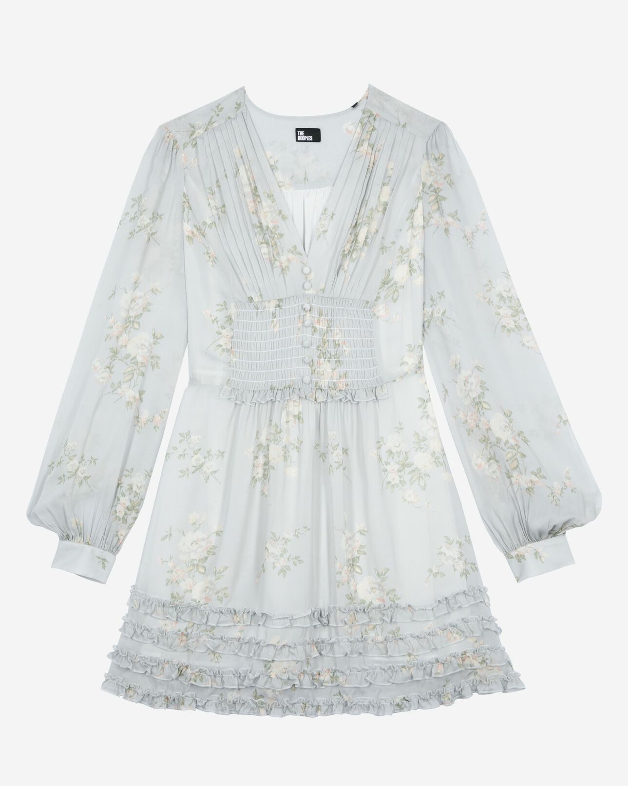 The Kooples DAMEN BLUE kurzes kleid mit blumendruck blau