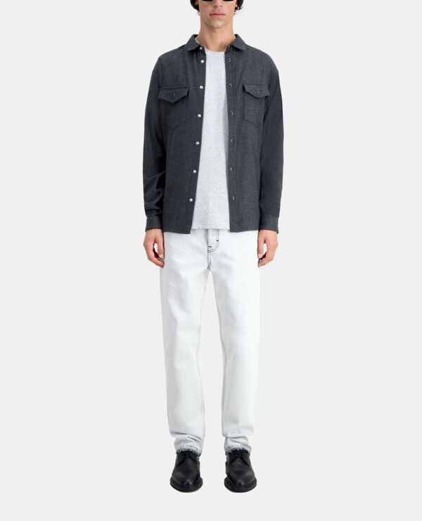 grey flannel shirt
