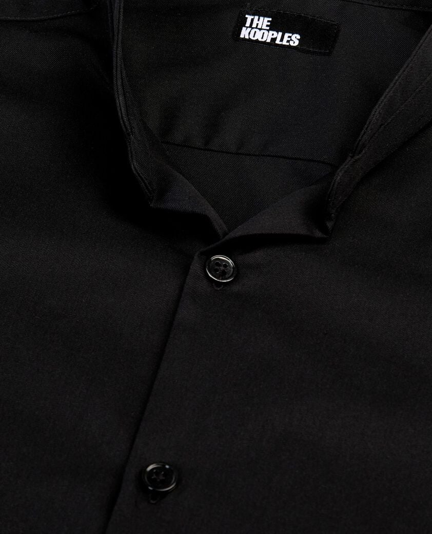 The Kooples HERREN BLACK slim-fit-hemd aus schwarzem twill