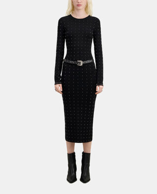 The Kooples FEMME BLACK ceinture en cuir noir avec étoiles