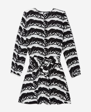 The Kooples F BLACK / WHITE short dress with printed belt