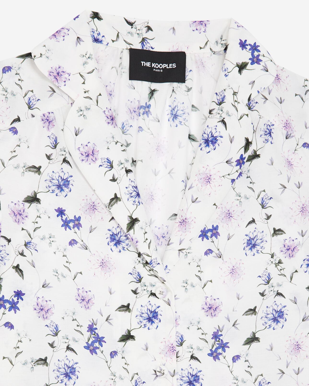 The Kooples WOMEN ECRU / LAVENDER fitted printed shirt with bow detail