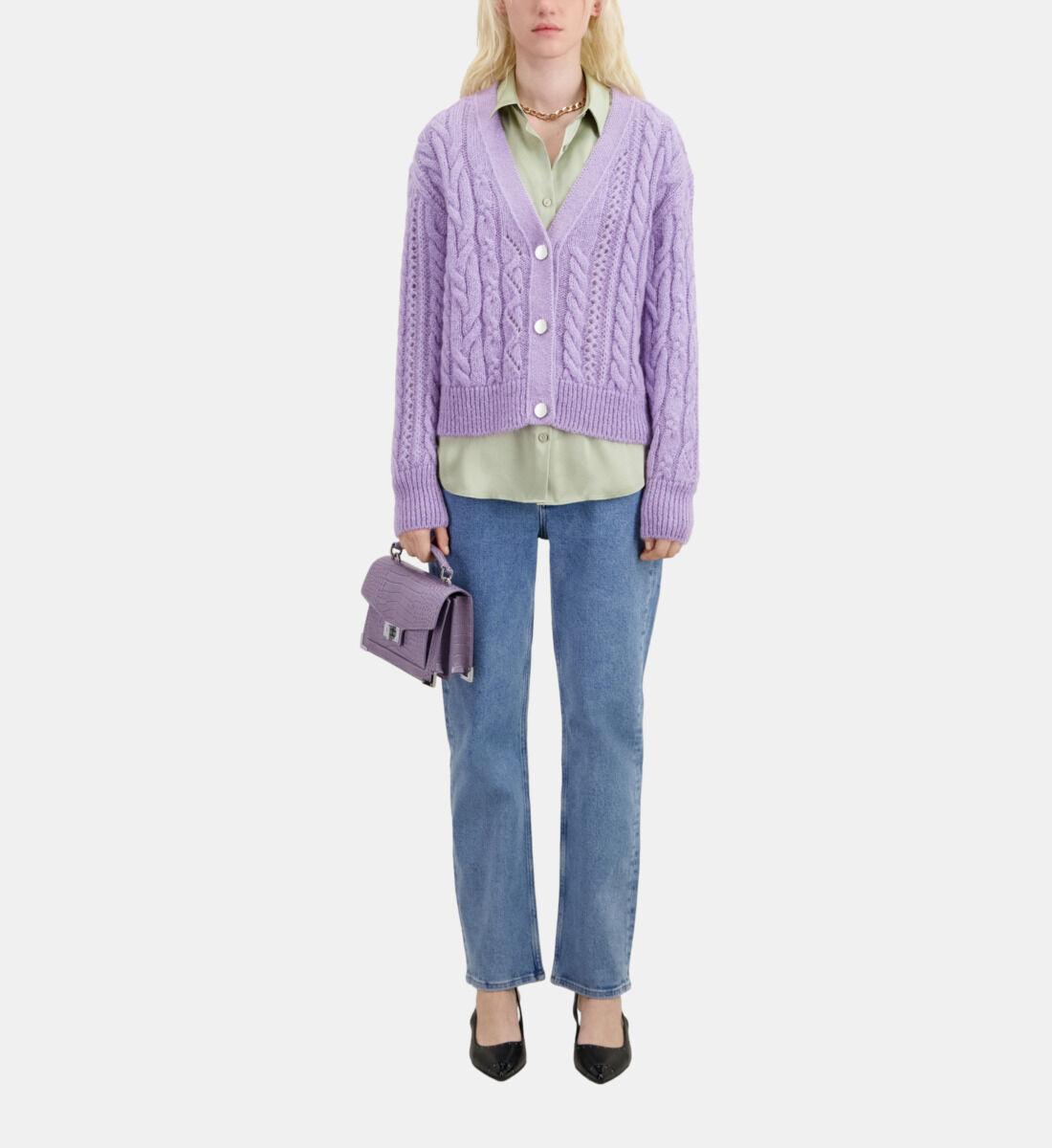 Mauve hot sale sweater cardigan
