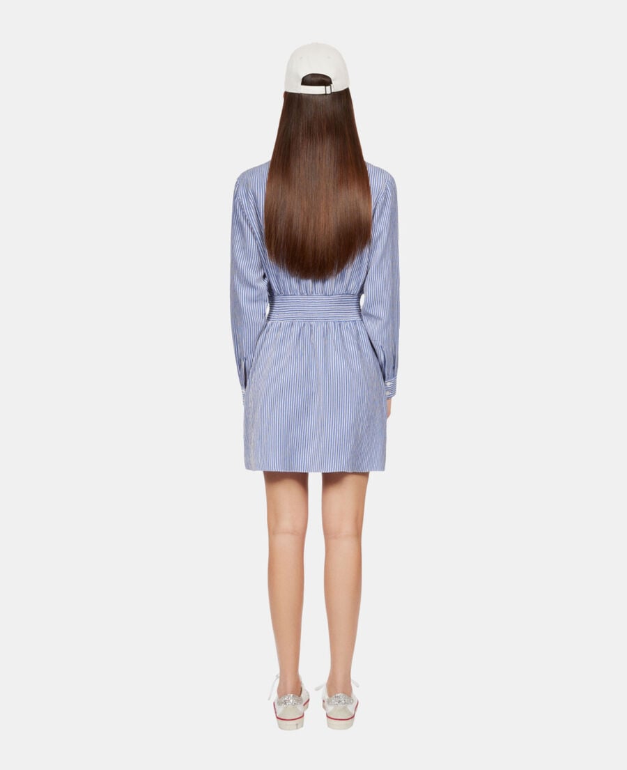 The Kooples F BLUE WHITE short striped shirt dress