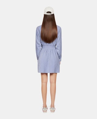 The Kooples F BLUE WHITE short striped shirt dress