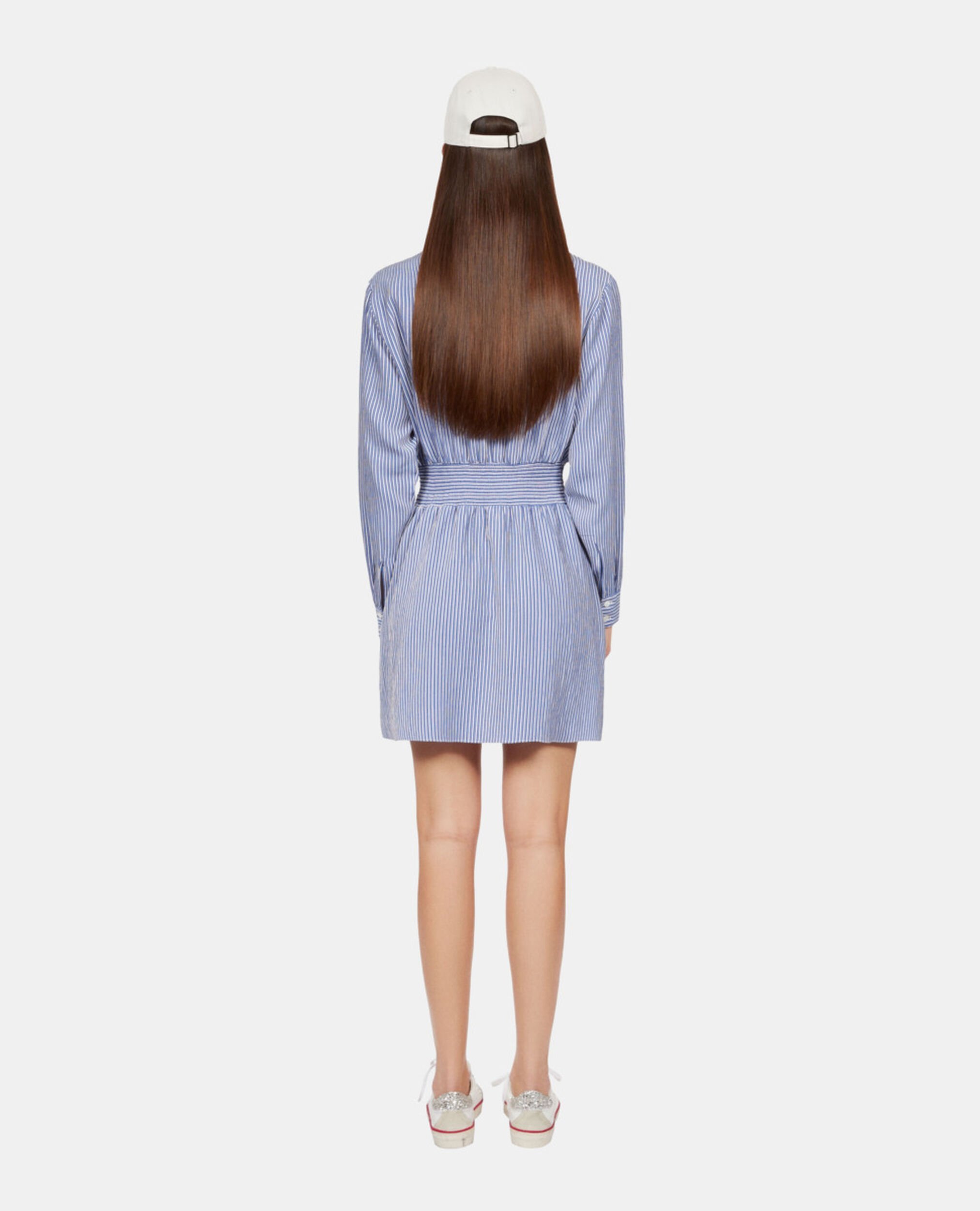Short striped shirt dress, BLUE WHITE, hi-res image number null