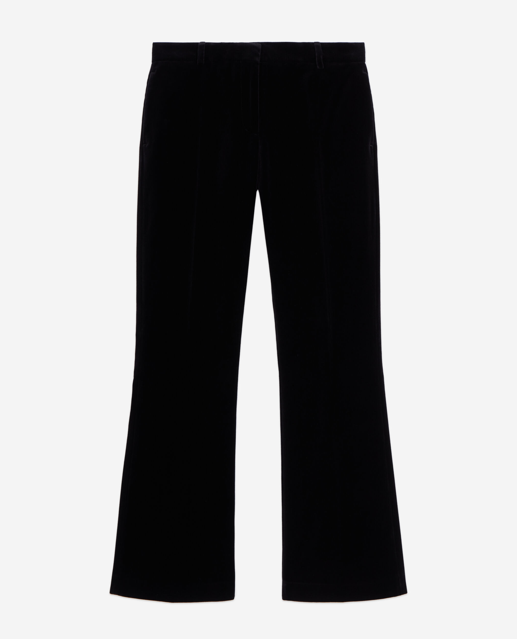 Black velvet suit trousers, BLACK, hi-res image number null