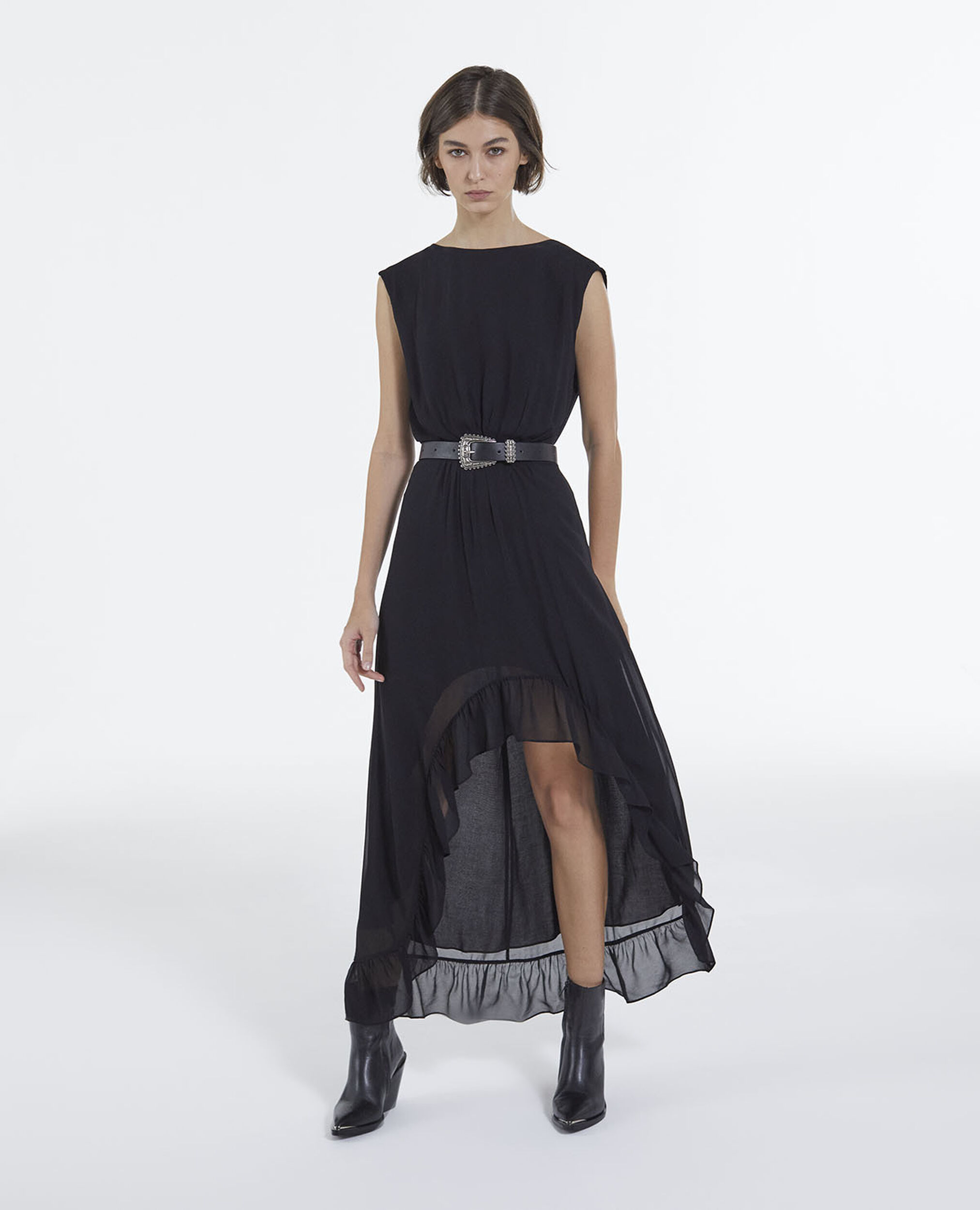 Kleid lang halbtransparent, BLACK, hi-res image number null