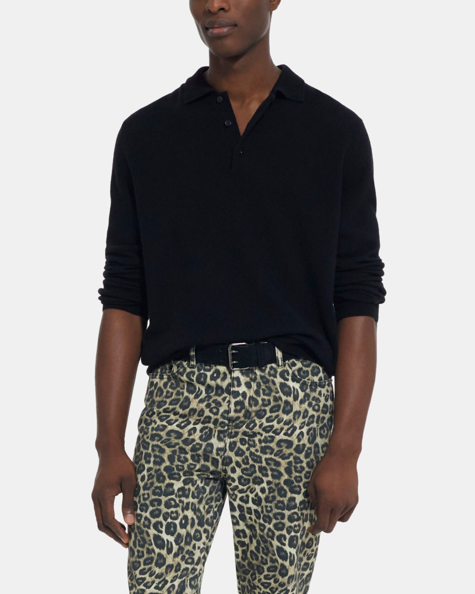 Black cashmere sweater, BLACK, hi-res image number null
