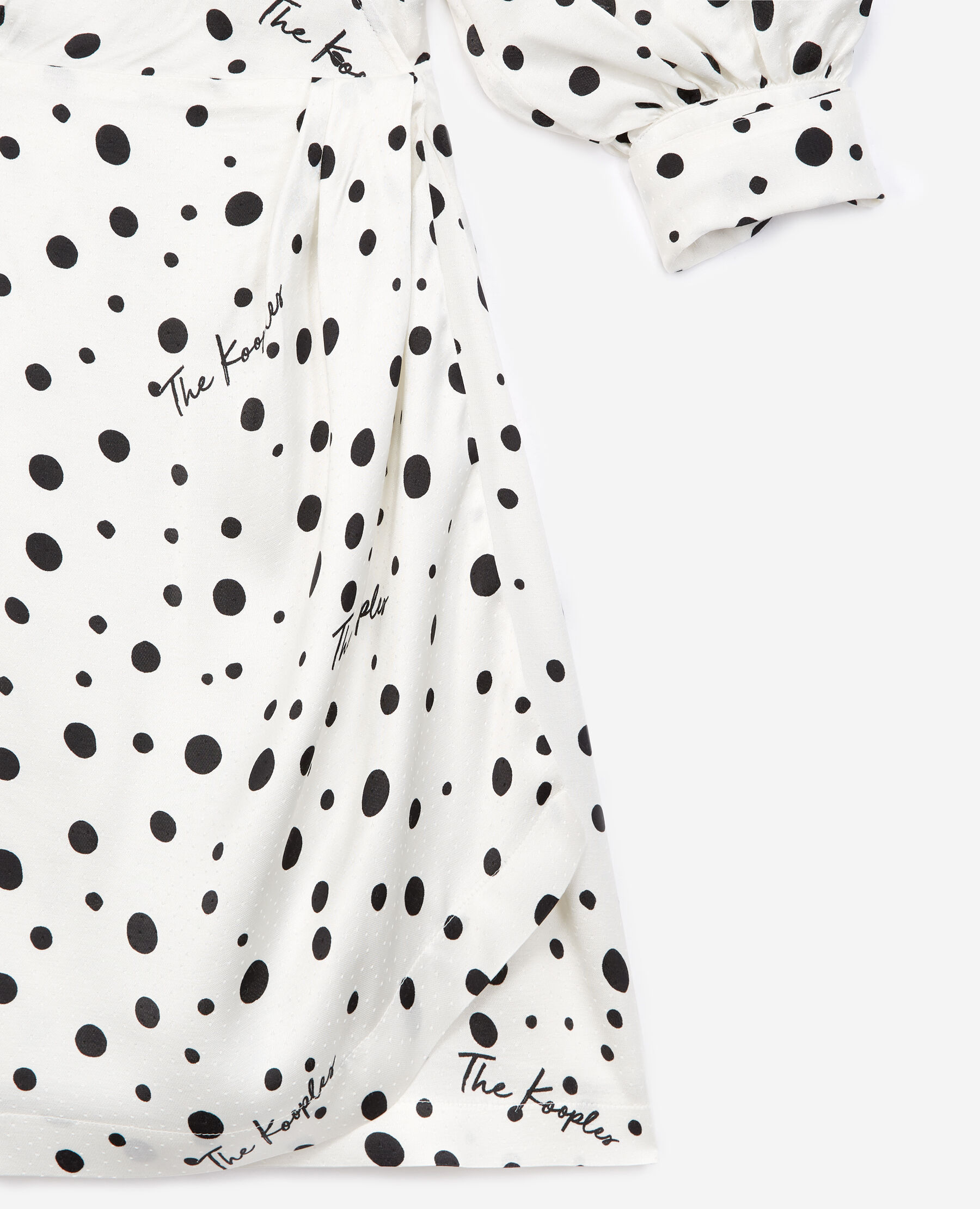Polka dot ecru wrap dress The Kooples