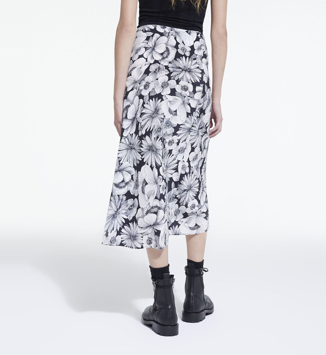 Long floral silk skirt The Kooples