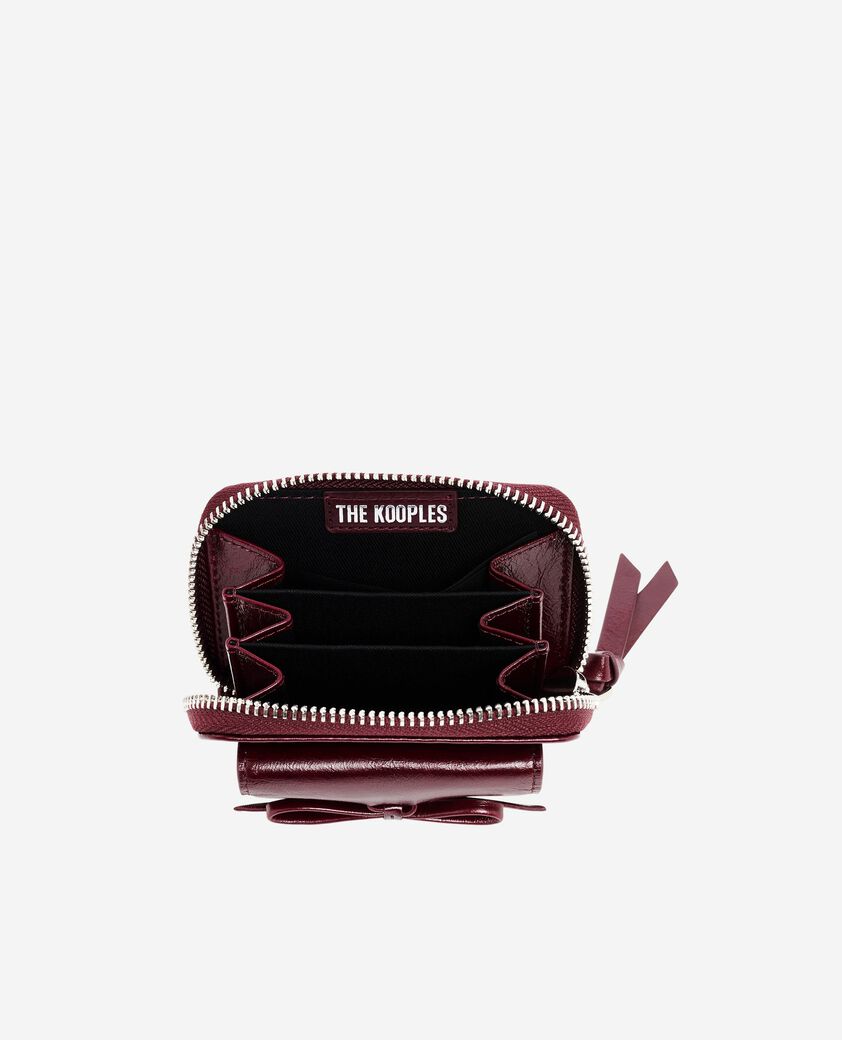 The Kooples FEMME BORDEAUX porte-monnaie amelia en cuir craquelé bordeaux