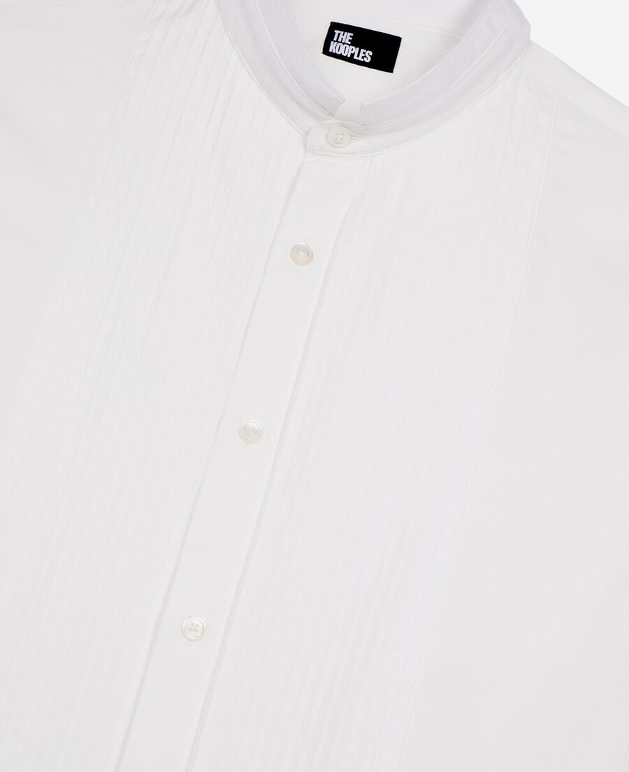 The Kooples MEN WHITE white formal shirt with officer collar