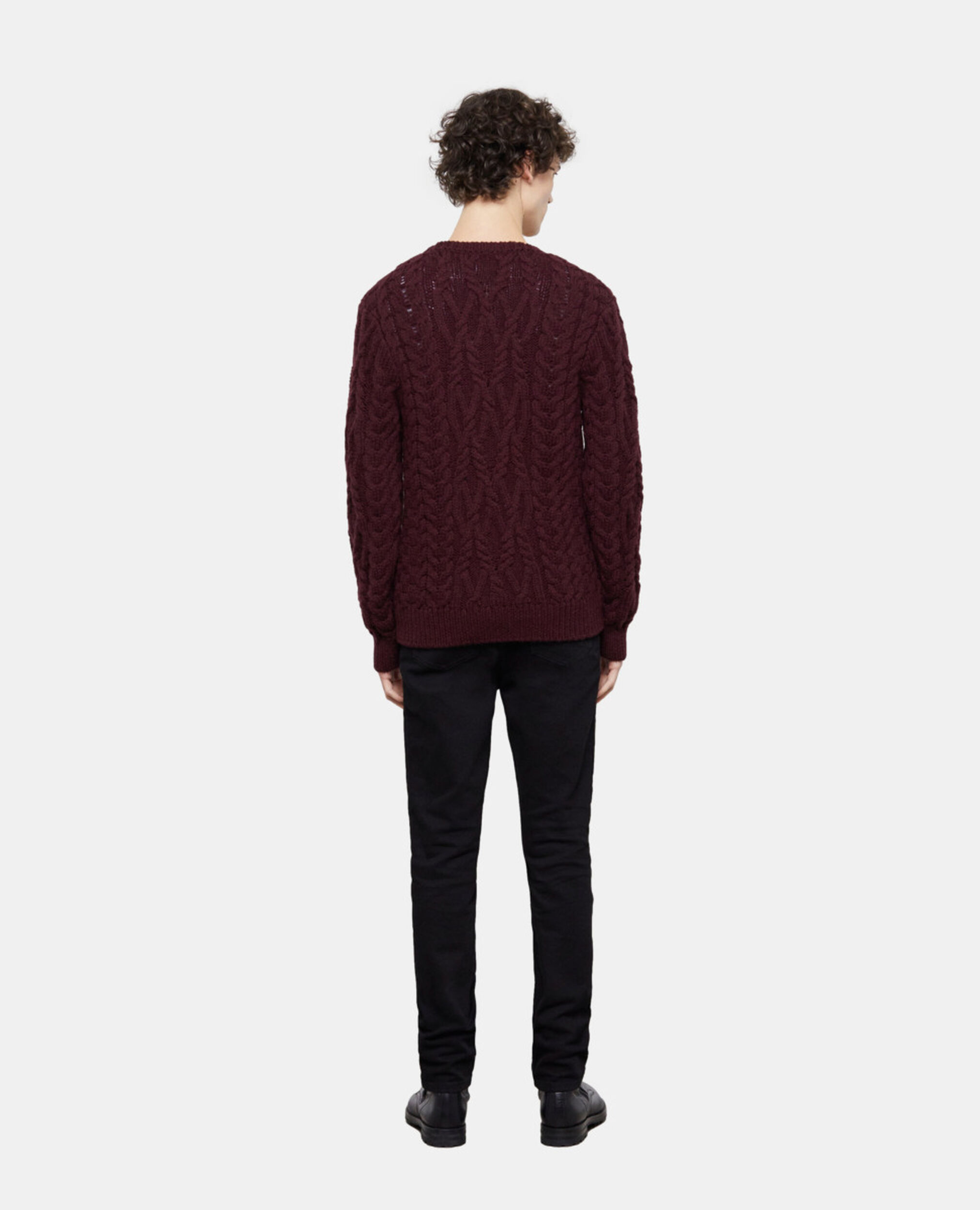 Red wool sweater, BURGUNDY, hi-res image number null