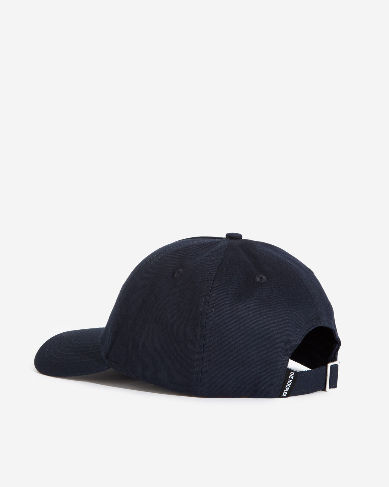 The Kooples MIXED NAVY navy blue cotton cap with embroidered “what is”