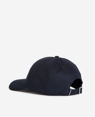 The Kooples MIXED NAVY navy blue cotton cap with embroidered &ldquo;what is&rdquo;