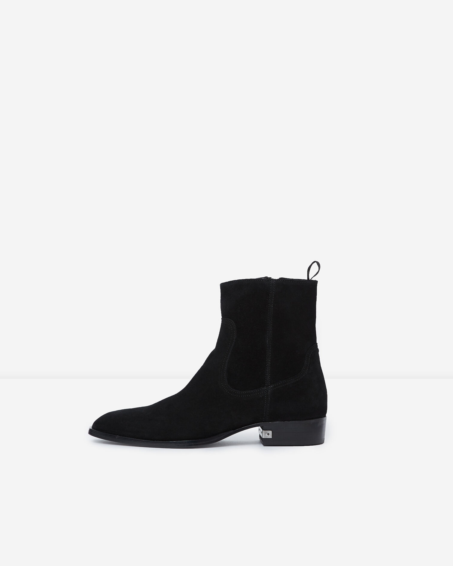 Boots noires daim talons montantes, BLACK, hi-res image number null