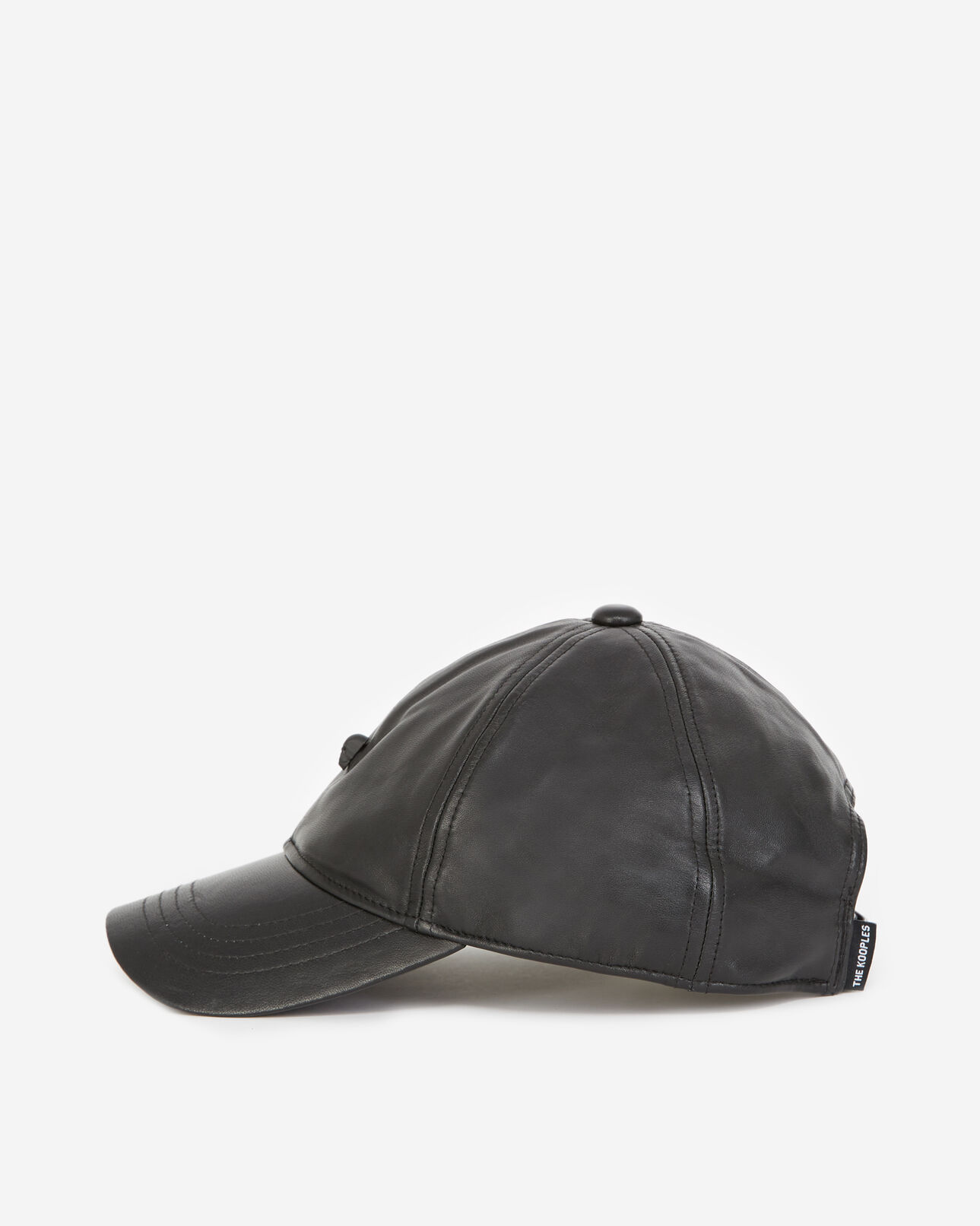 The Kooples HOMME BLACK casquette cuir noir détail tête de mort