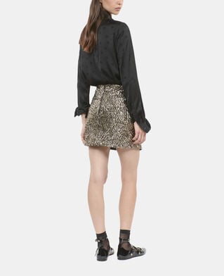 The Kooples DAMEN GOLD goldener, kurzer rock mit pailletten
