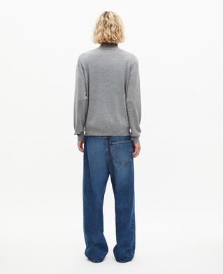 The Kooples MEN MIDDLE GREY grey stand-up collar sweater