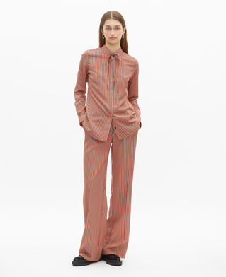 The Kooples WOMEN DARK NAVY / FIRE RED red and blue striped shirt