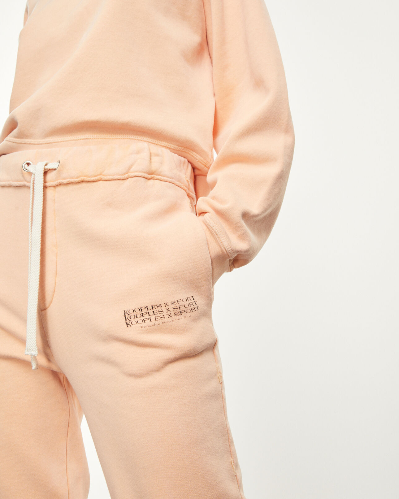 The Kooples WOMEN OLD ORANGE faded orange joggers with print