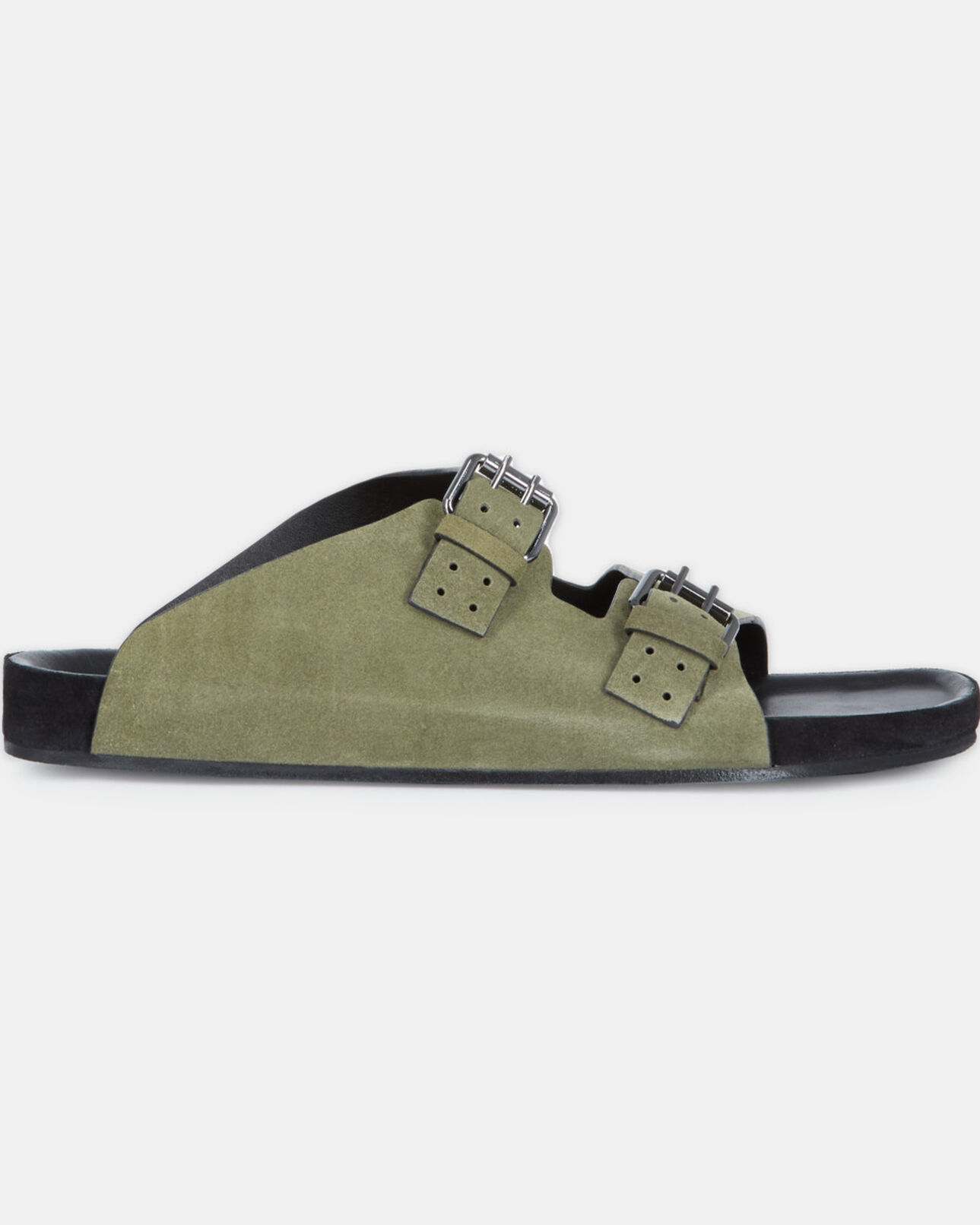 The Kooples HOMME KAKI sandales en cuir kaki