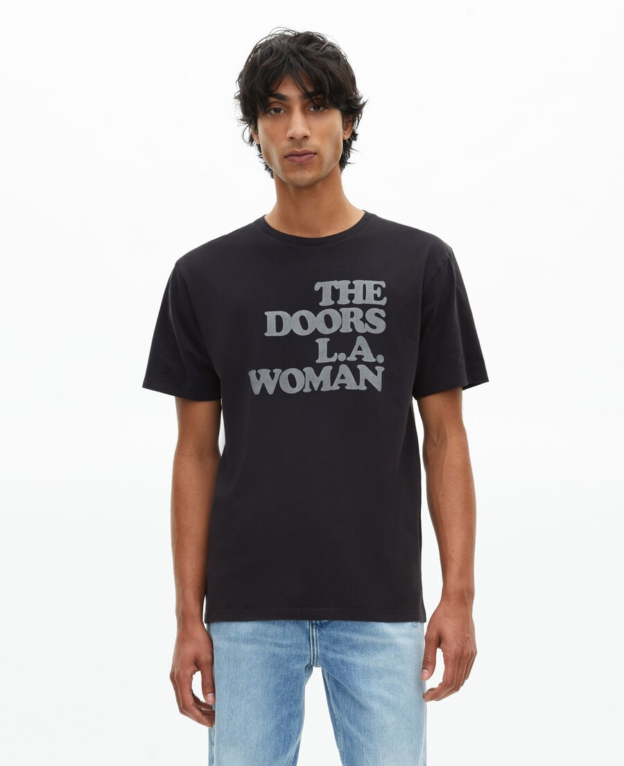 The Kooples M BLACK WASHED the doors x the kooples mixed t-shirt black