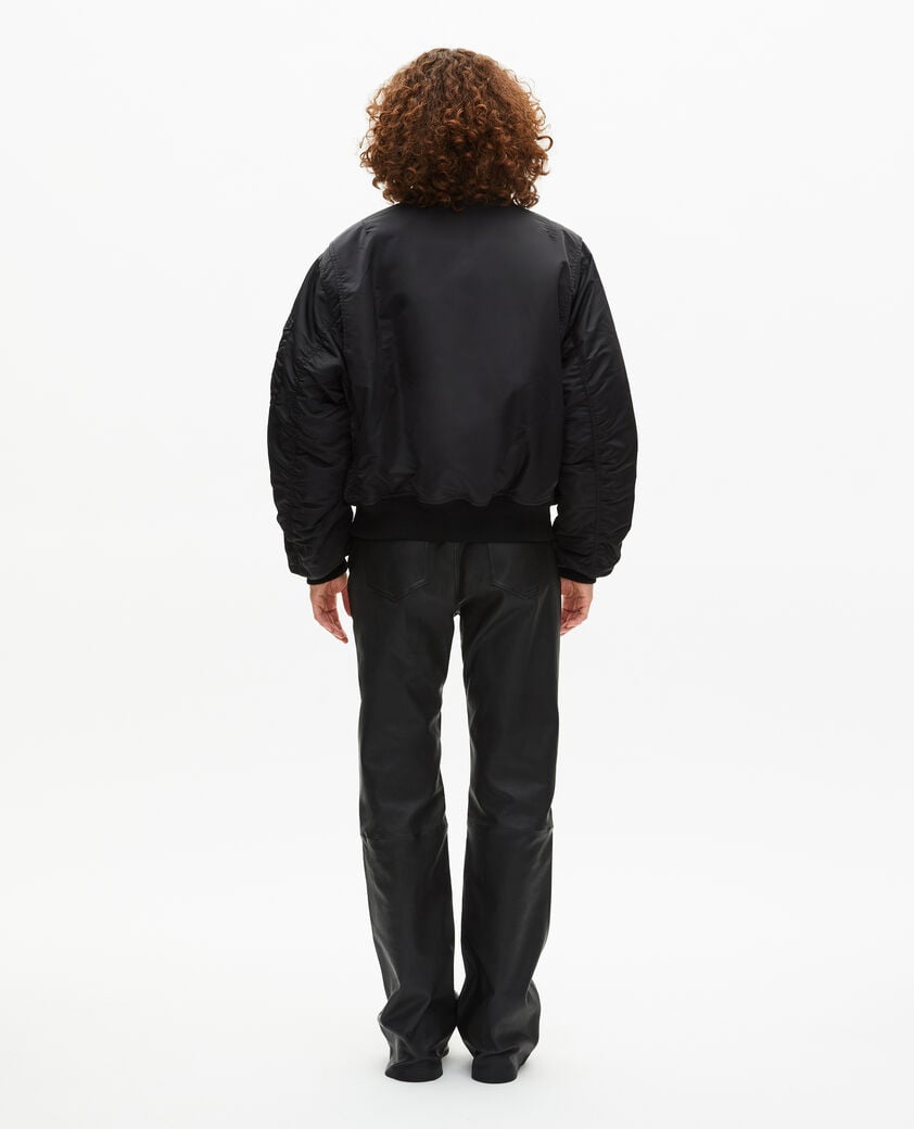 The Kooples DAMEN BLACK schwarze bomberjacke von the kooples x schott nyc