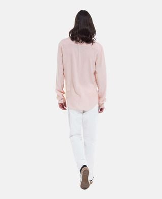 The Kooples MEN PINK flowing light pink shirt with cuban collar