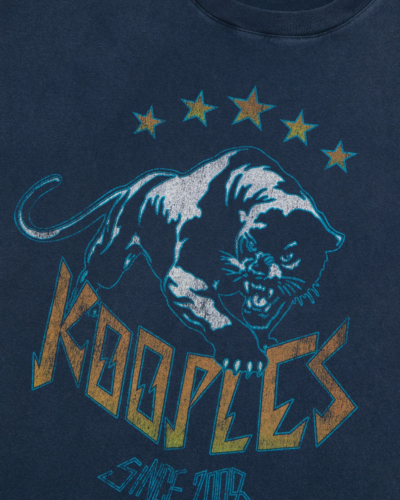 The Kooples HERREN WASHED NAVY t-shirt mit marine-siebdruck