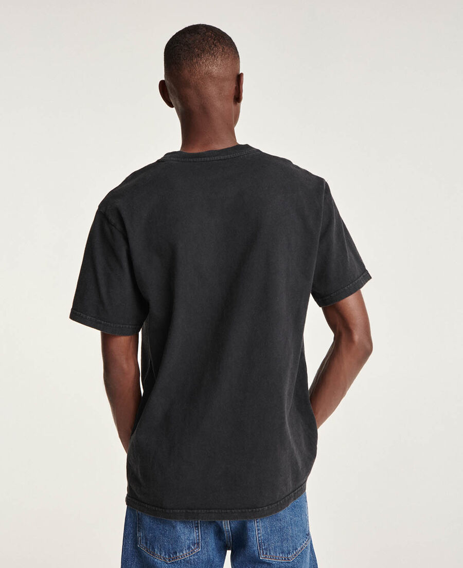 t-shirt gris coton imprimé logo montagne