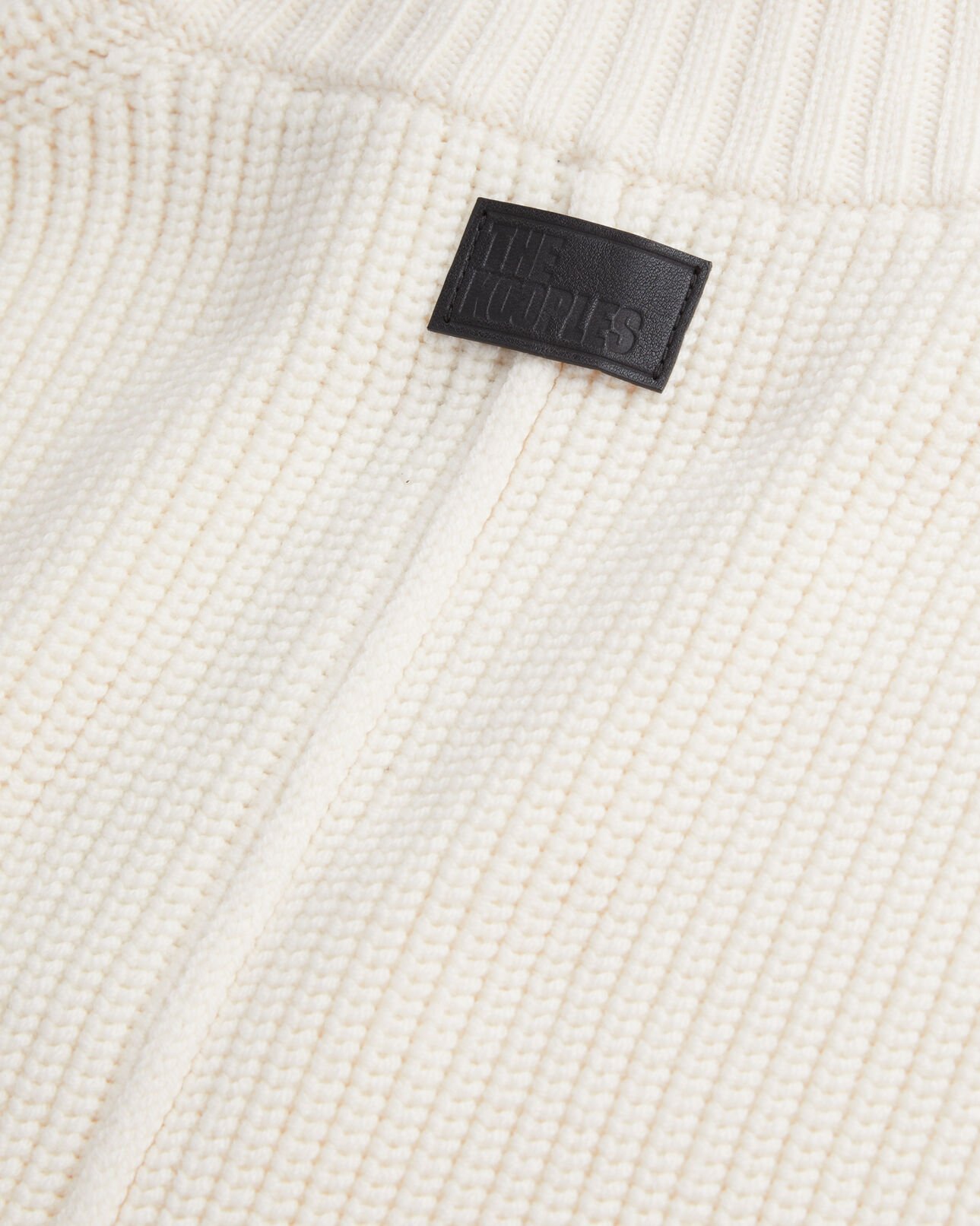 The Kooples FEMME ECRU col écharpe écru en laine côtelée
