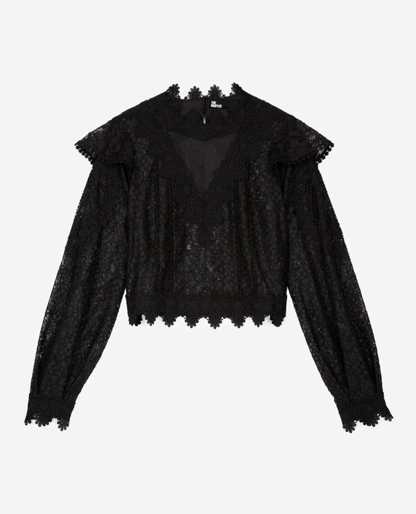 The Kooples F BLACK black lace top