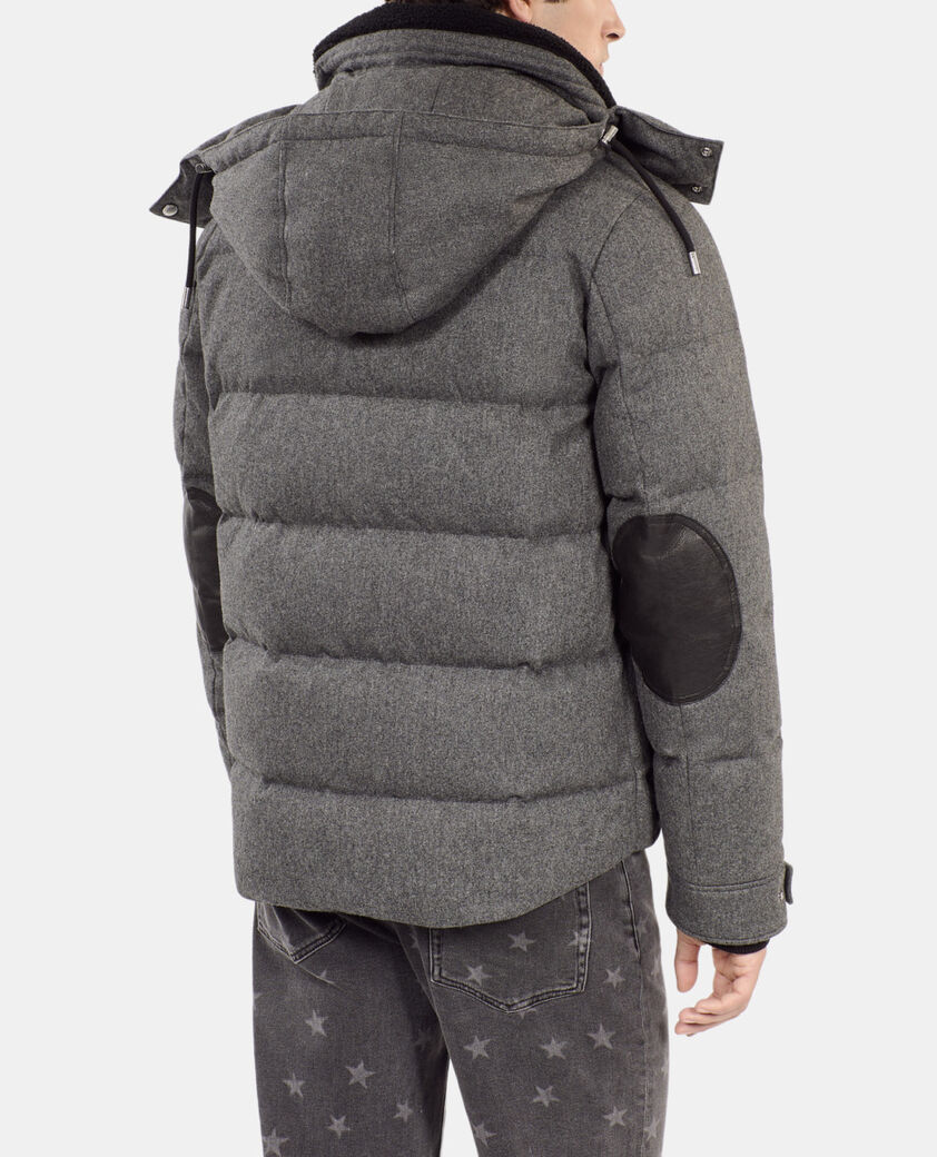 The Kooples HOMME GRIS CLAIR doudoune en flanelle grise