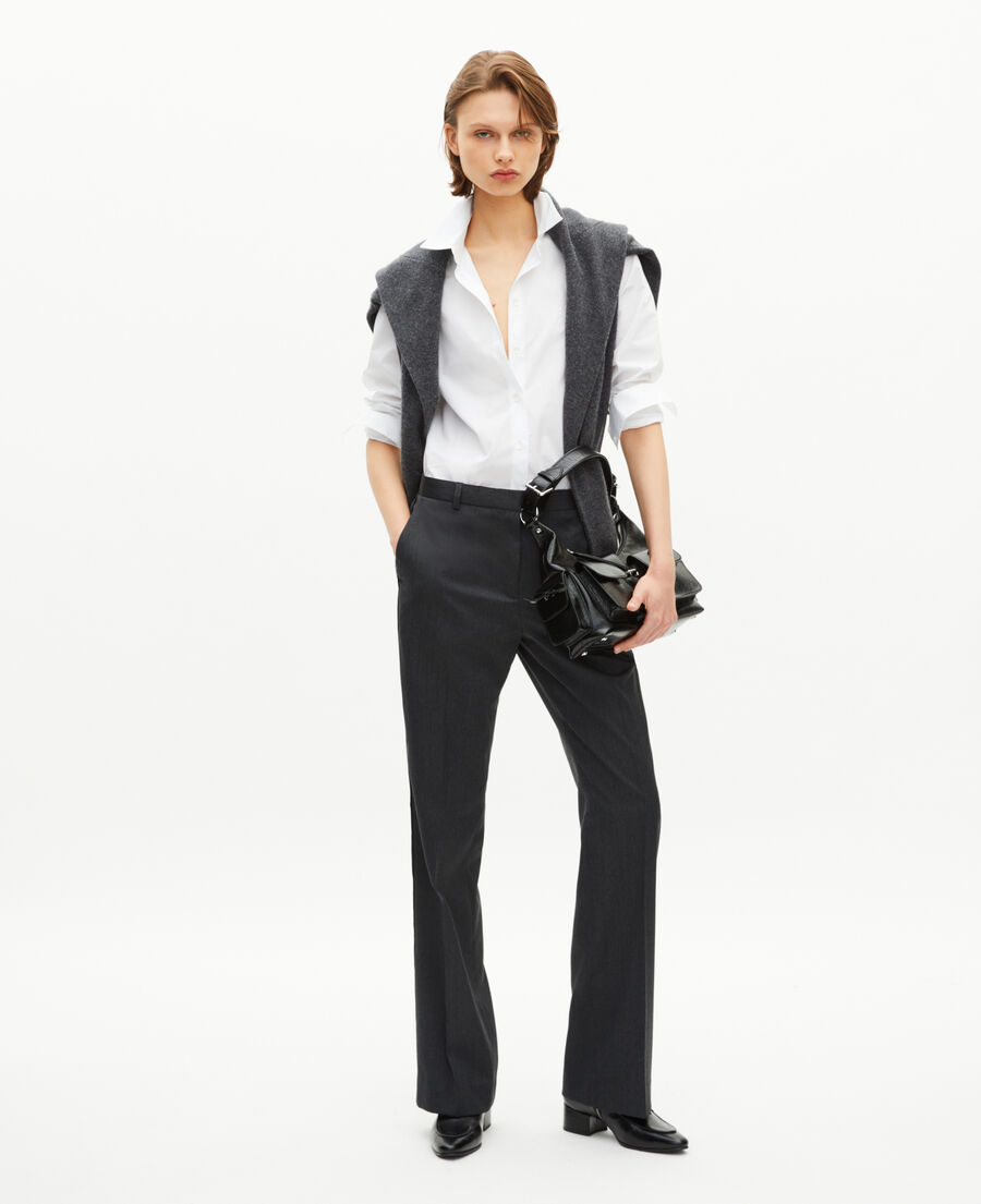 The Kooples FEMME ANTHRACITE pantalon droit en laine gris foncé