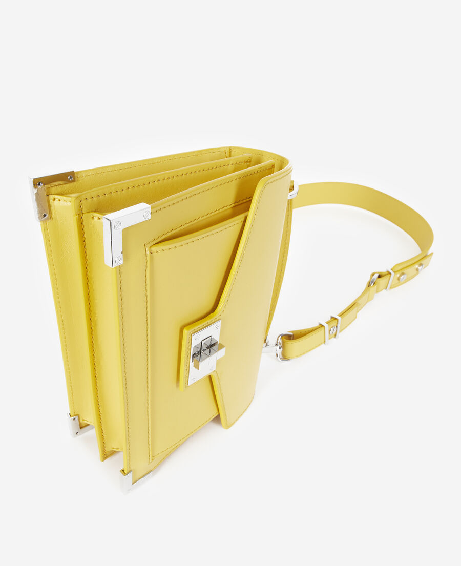 sac emily small en cuir lisse jaune