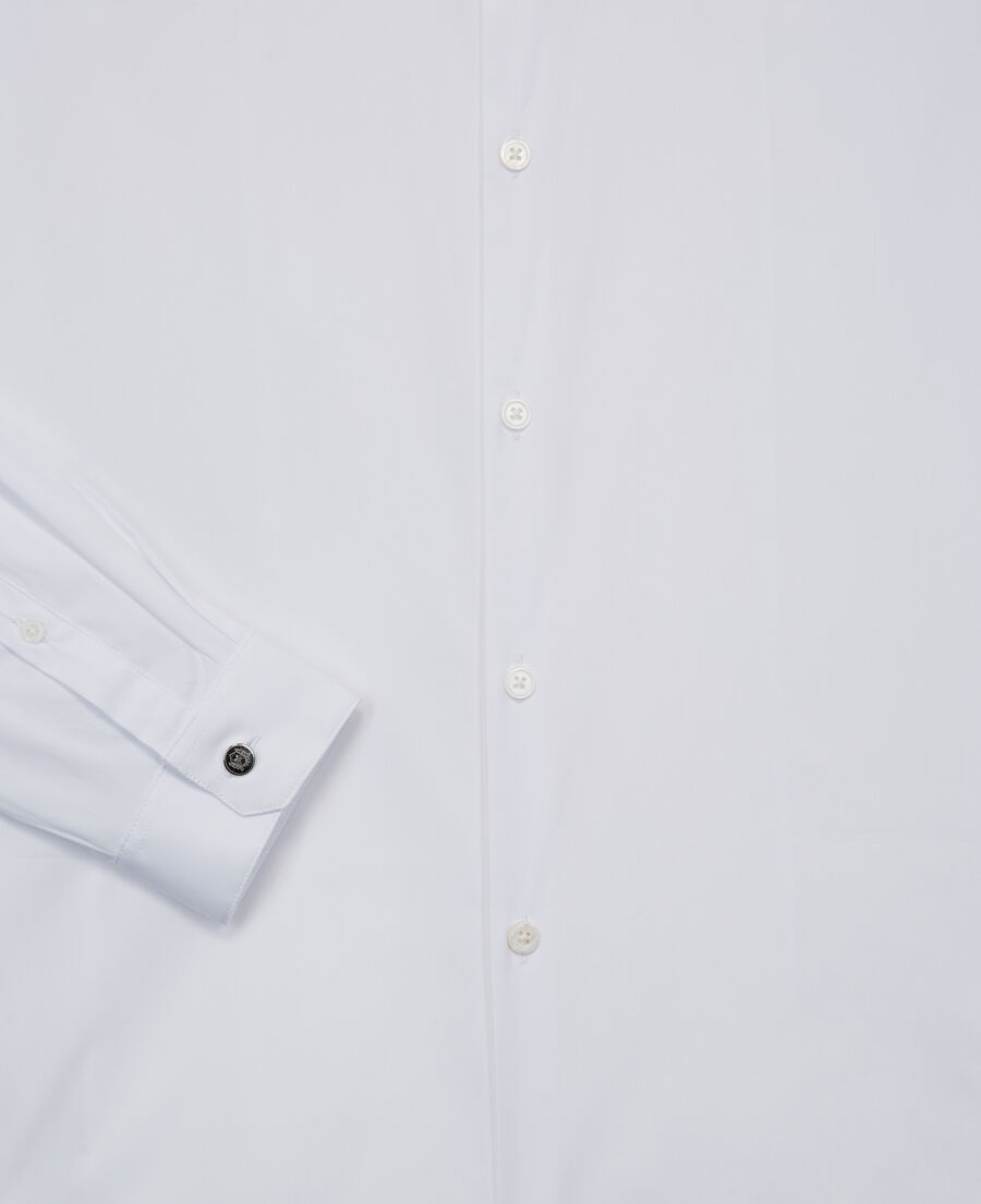 elegantes, weißes hemd aus popeline