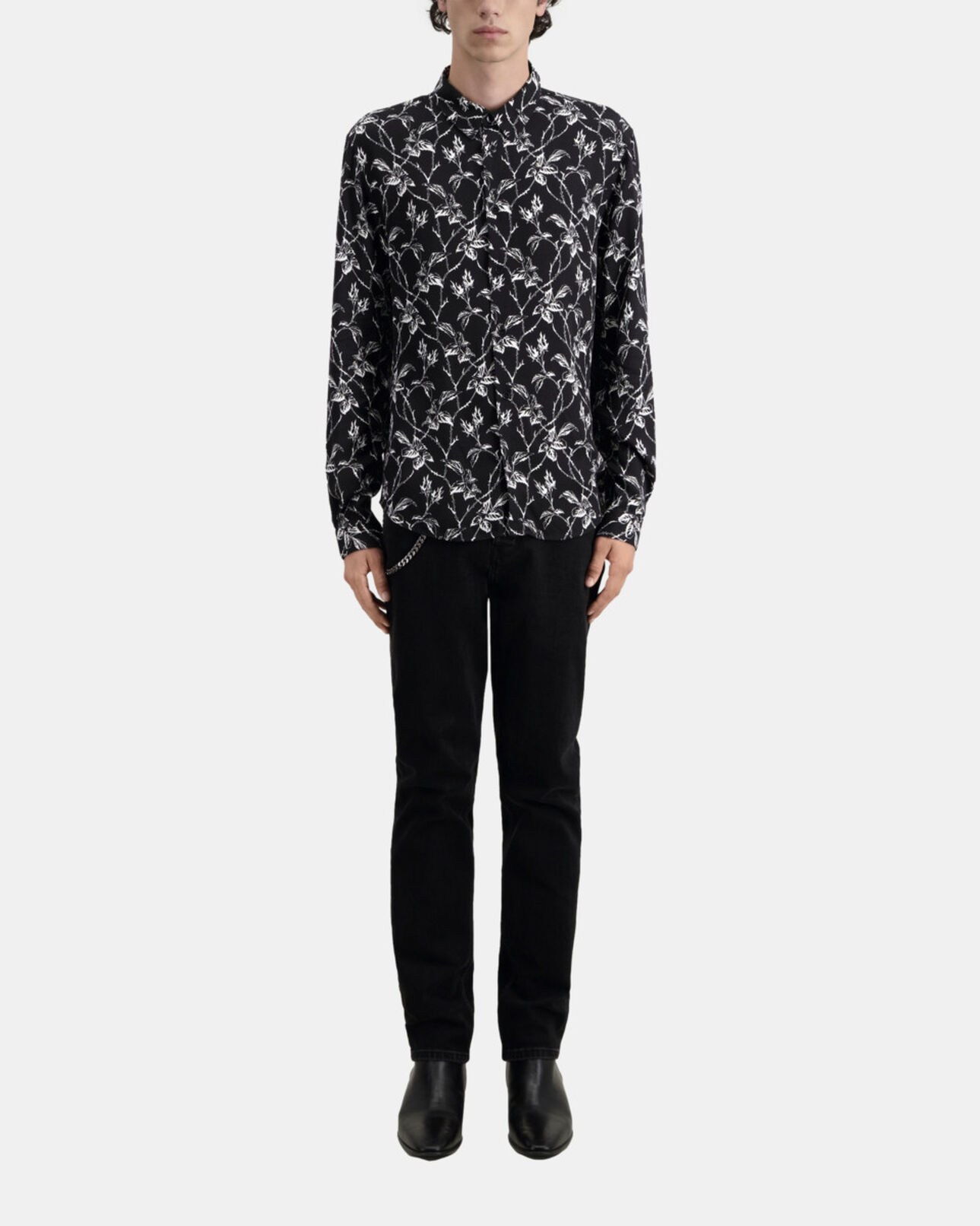 The Kooples HOMBRE BLACK WHITE camisa estampada