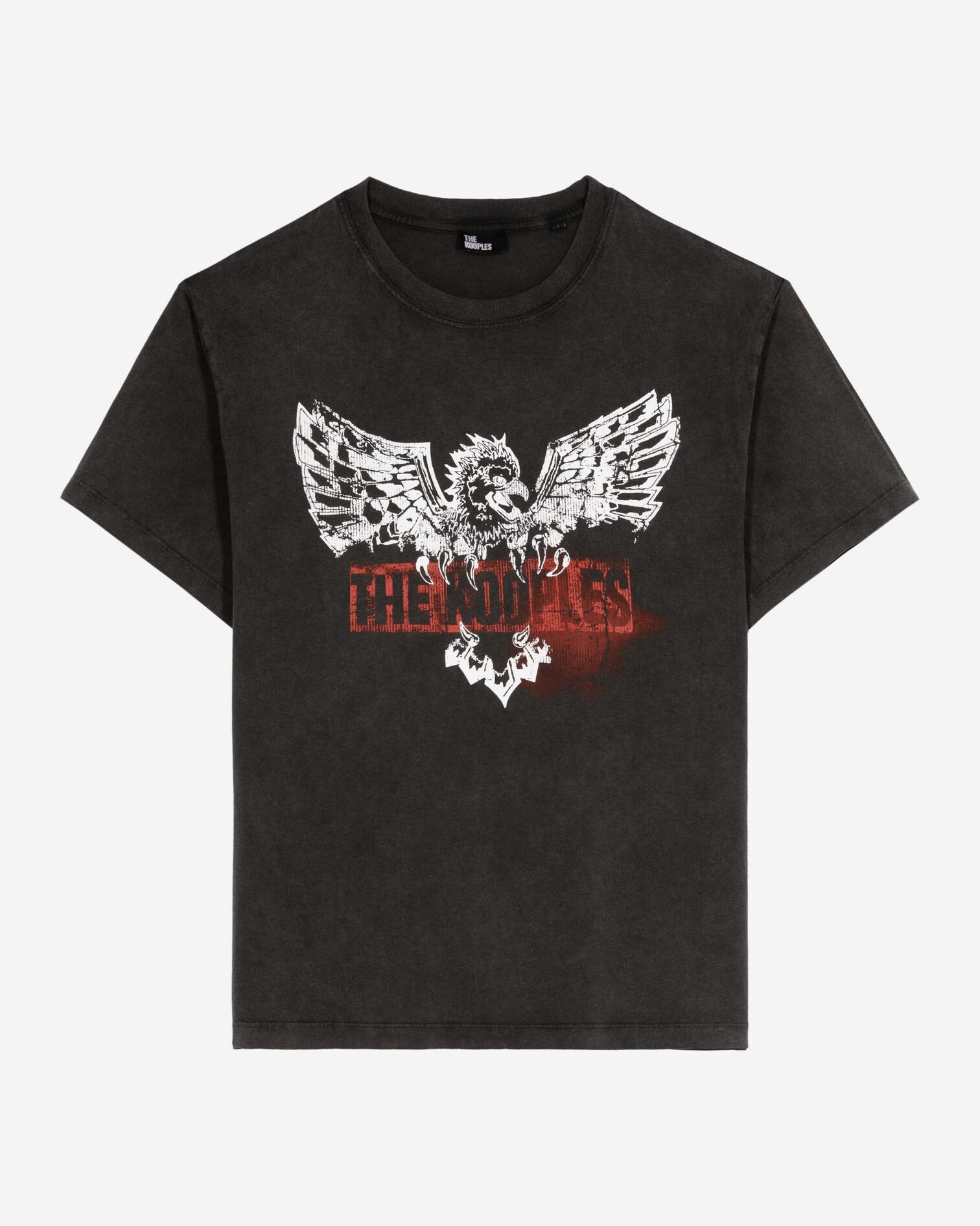 T-shirt with faded black screen print, BLACK WASHED, hi-res image number null