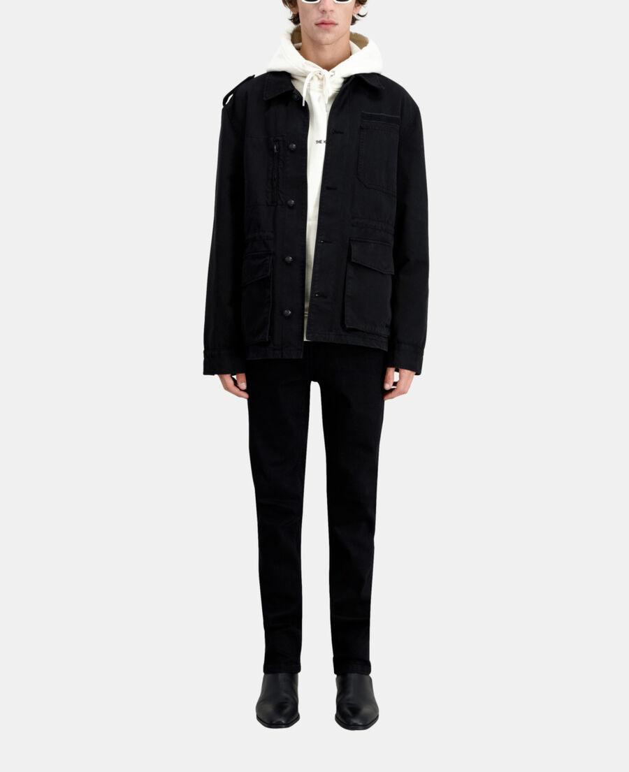 veste worker noire en denim