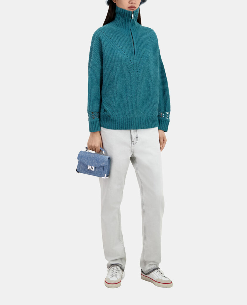 The Kooples FEMME BLUE PETROL pull bleu en laine mélangée