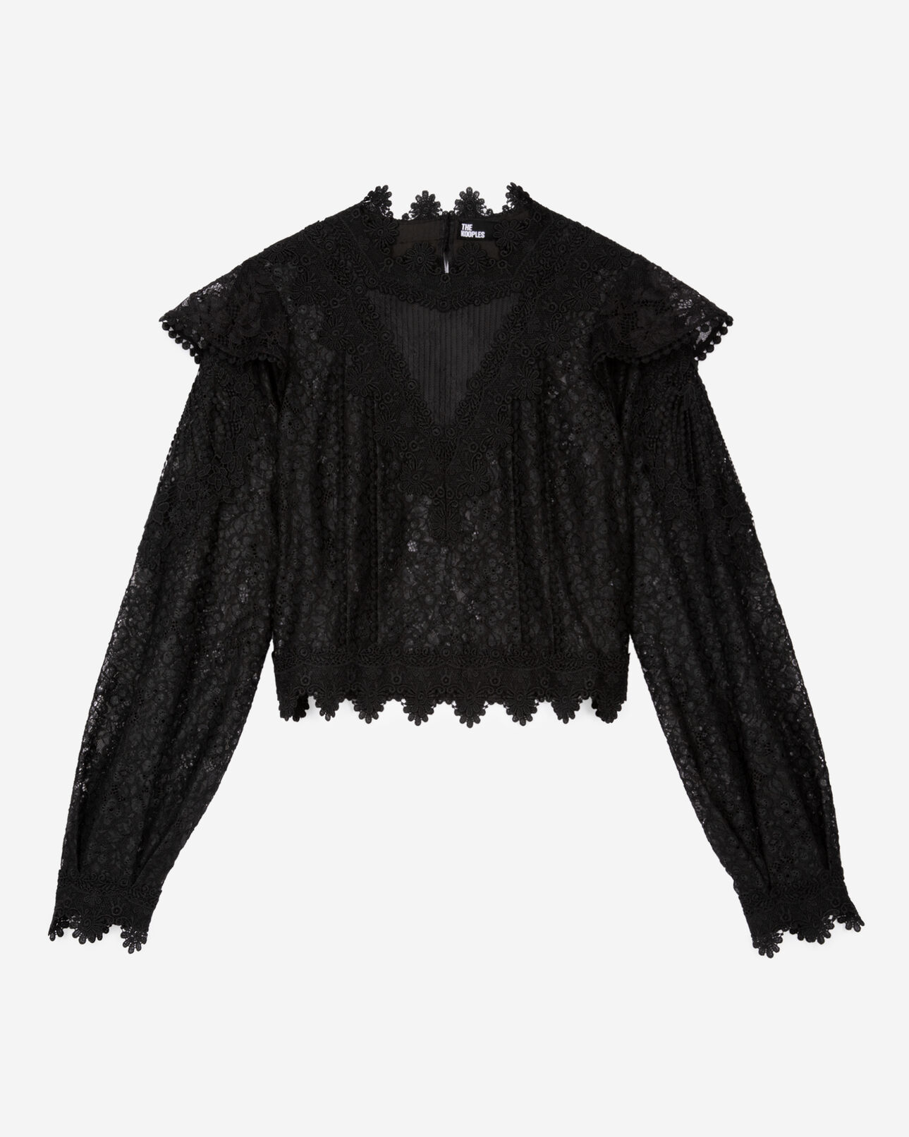 The Kooples DAMEN BLACK top aus schwarzer spitze