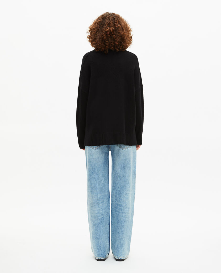 The Kooples FEMME BLACK pull col montant en cachemire noir