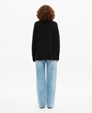 The Kooples DAMEN BLACK pullover mit stehkragen aus schwarzem kaschmir