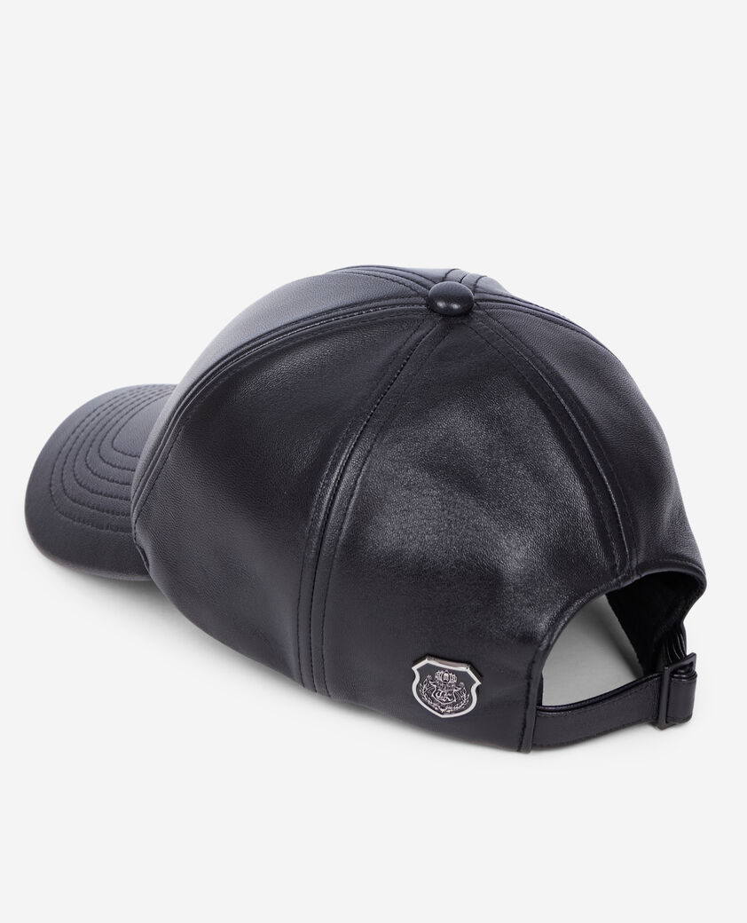 The Kooples MIXED BLACK black leather cap