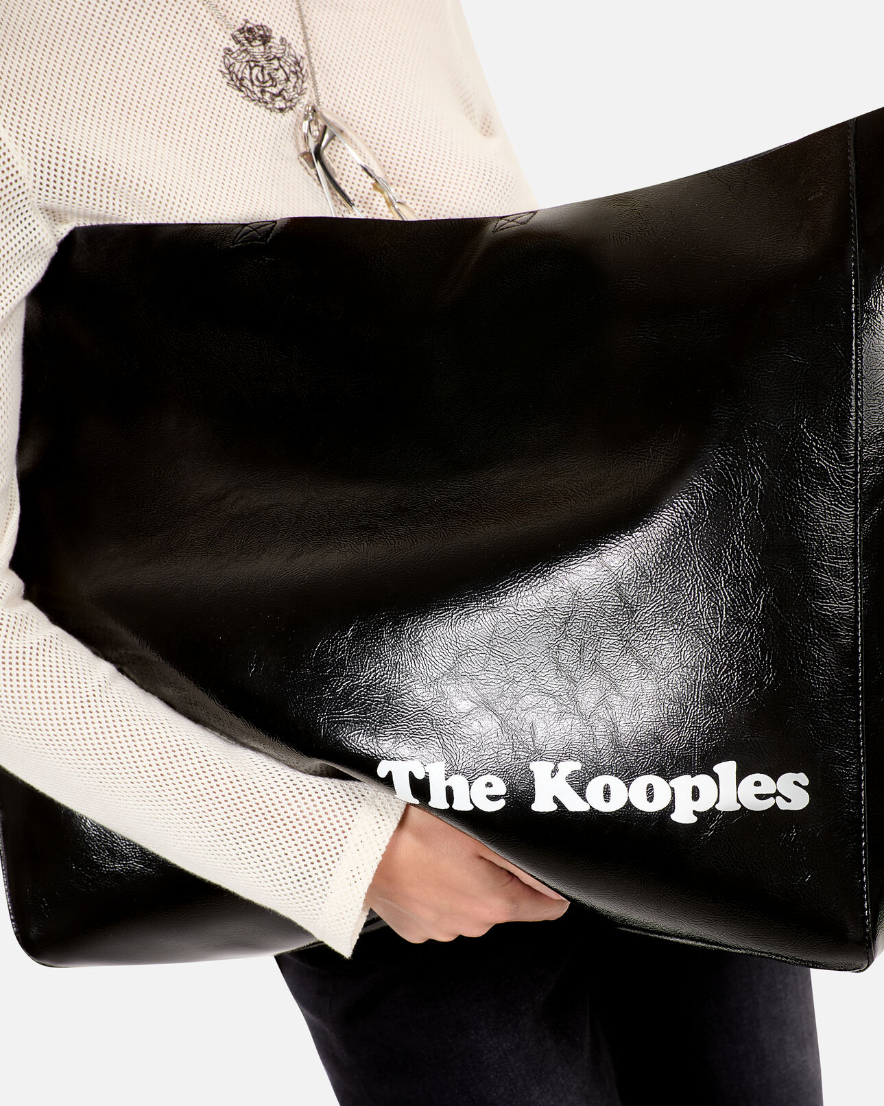 The Kooples FEMME BLACK sac cabas effet cuir noir