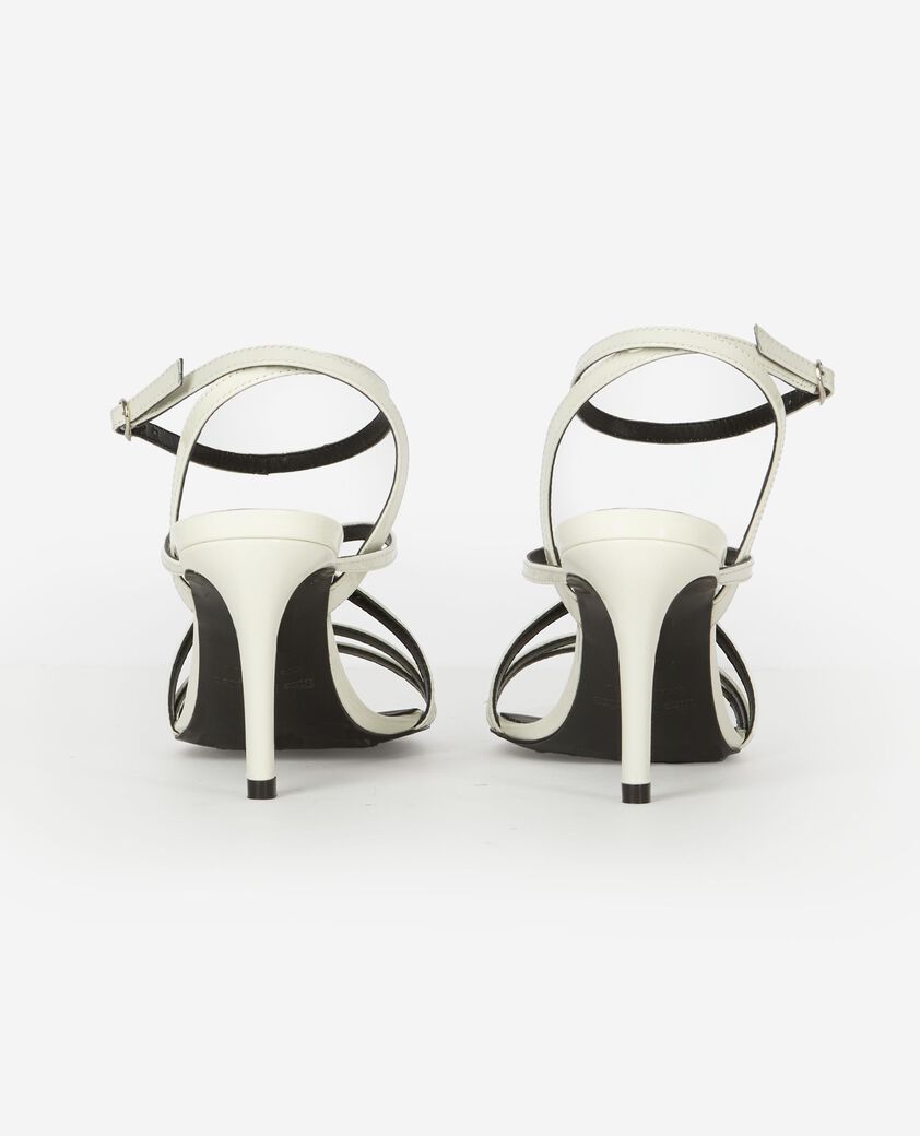 The Kooples F ECRU white patent leather heeled sandals