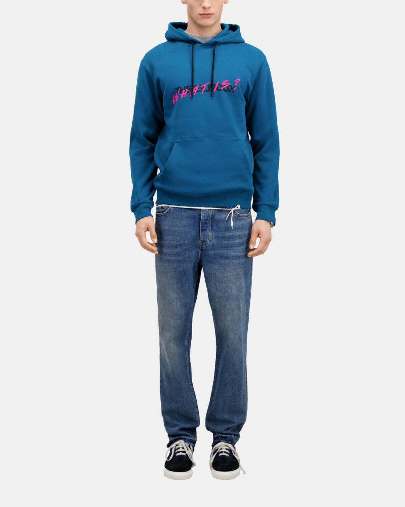The Kooples HOMME MEDIUM BLUE sweatshirt homme what is bleu à  capuche