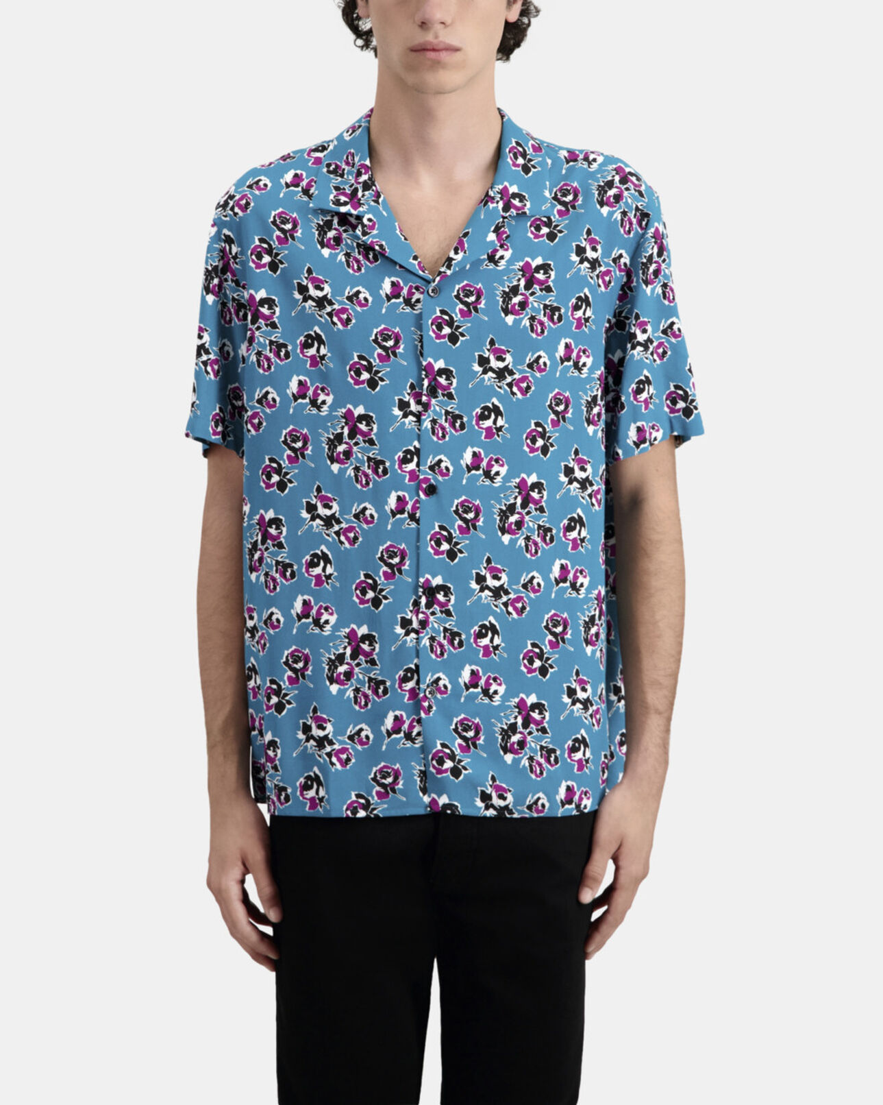 The Kooples HOMME PINK - BLUE chemise imprimée manches courtes